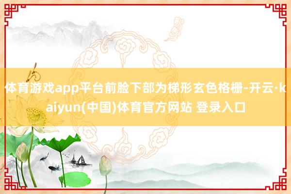 体育游戏app平台前脸下部为梯形玄色格栅-开云·kaiyun(中国)体育官方网站 登录入口