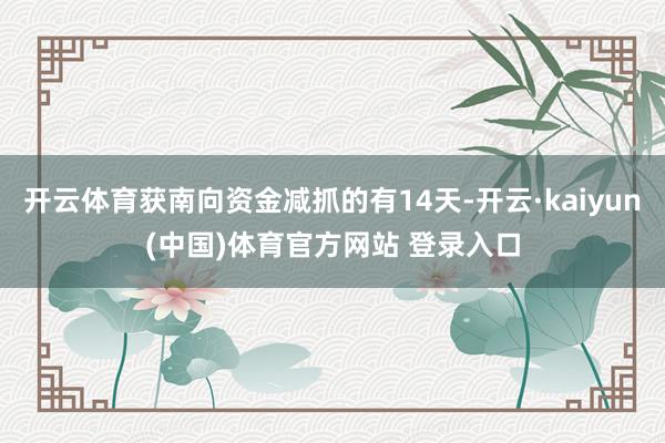 开云体育获南向资金减抓的有14天-开云·kaiyun(中国)体育官方网站 登录入口