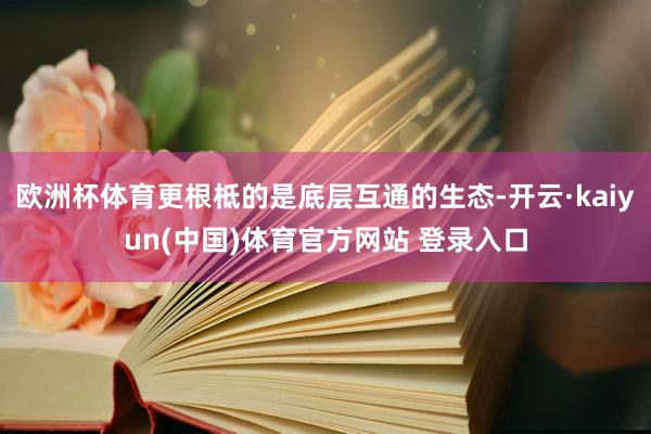 欧洲杯体育更根柢的是底层互通的生态-开云·kaiyun(中国)体育官方网站 登录入口