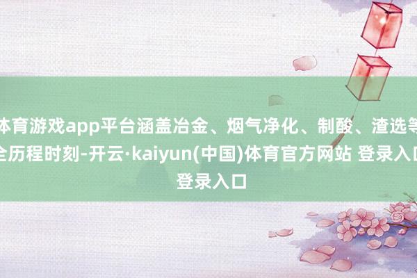体育游戏app平台涵盖冶金、烟气净化、制酸、渣选等全历程时刻-开云·kaiyun(中国)体育官方网站 登录入口