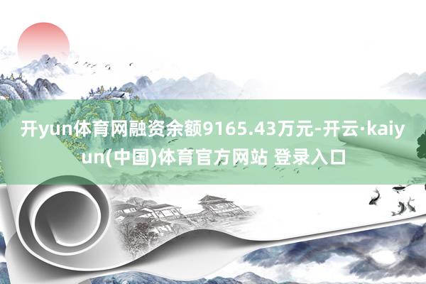 开yun体育网融资余额9165.43万元-开云·kaiyun(中国)体育官方网站 登录入口