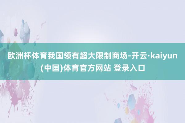 欧洲杯体育我国领有超大限制商场-开云·kaiyun(中国)体育官方网站 登录入口
