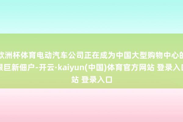 欧洲杯体育电动汽车公司正在成为中国大型购物中心的艰巨新佃户-开云·kaiyun(中国)体育官方网站 登录入口