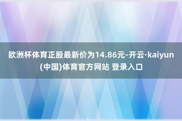欧洲杯体育正股最新价为14.86元-开云·kaiyun(中国)体育官方网站 登录入口
