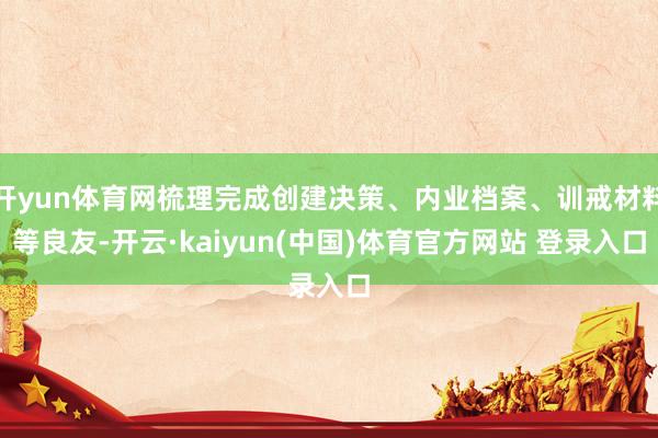 开yun体育网梳理完成创建决策、内业档案、训戒材料等良友-开云·kaiyun(中国)体育官方网站 登录入口