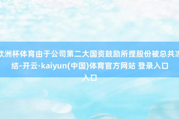 欧洲杯体育由于公司第二大国资鼓励所捏股份被总共冻结-开云·kaiyun(中国)体育官方网站 登录入口